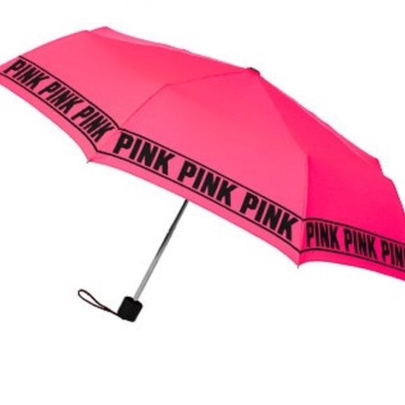 PINK Victoria's Secret Accessories - Victoria’s Secret PINK compact Logo umbrella NWT♥️